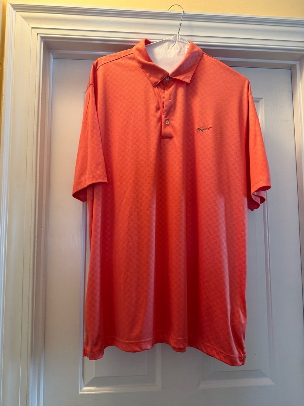 Greg Norman Collection Coral-Orange Short Sleeve Polo